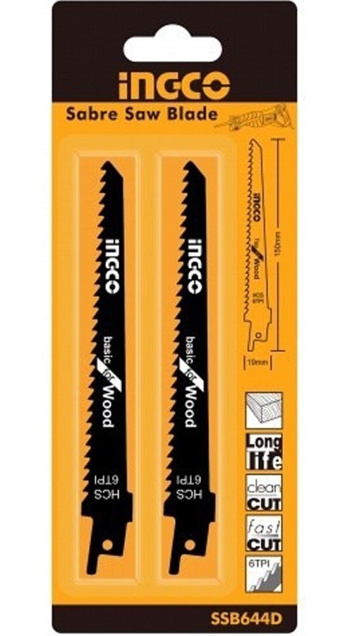 Pack Set 2 Hojas De Sierra Sable Ingco Rs8001 Para Metal