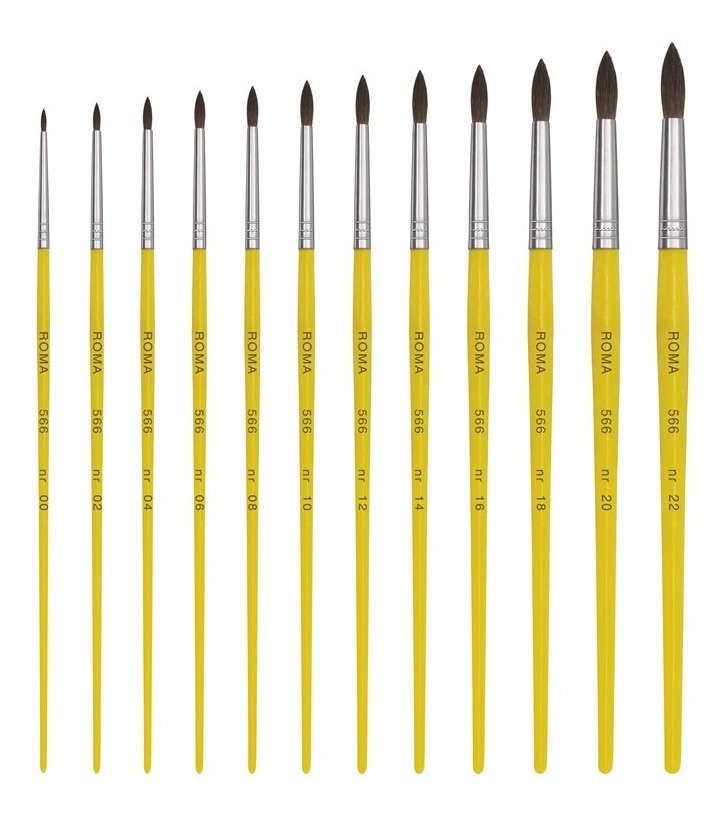 Pincel Artesanía Redondo Fina-mgo Amarillonº22 Roma 566