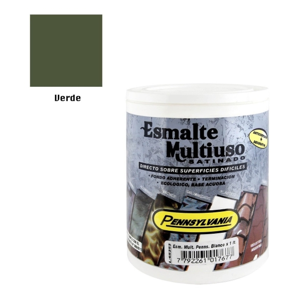 1lt Esmalte Al Agua Satinado Multiuso Multimetales 6 Colores - Imagen 3