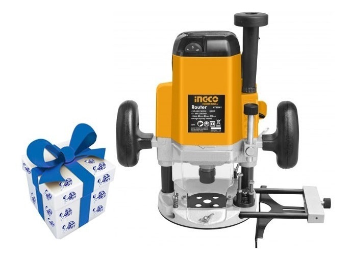 Router Fresadora Manual Ingco 2200w 6-8-12mm + Regalo !