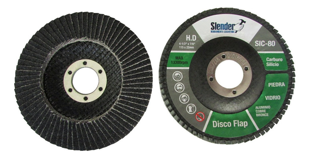 Disco Flap Slender Para Vidrio Aluminio Cobre Bronce 115mm
