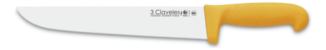 Cuchillo Carnicero Mango Amarillo 10'' Ref.1386 3 Claveles