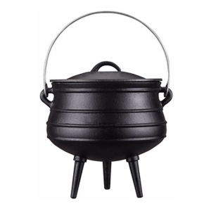 Olla De Hierro Fundido Fundicion Con 3 Patas Y Tapa 58.5lts