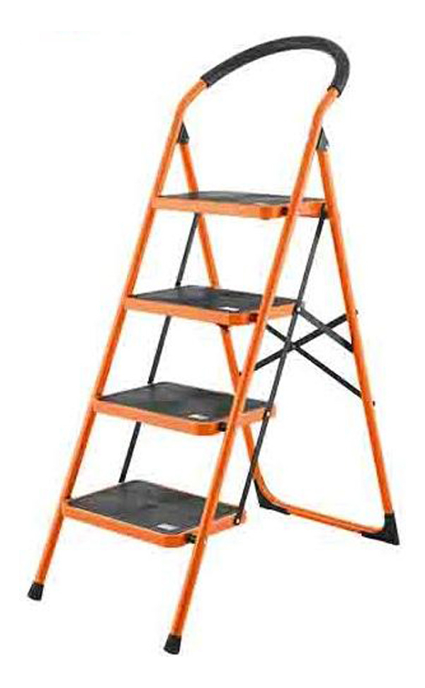 Escalera De Metal 4 Escalones Anchos Wokin 150kg Pg