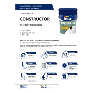 Pintura Para Pared Interior Antihongos Inca Constructor 20kg