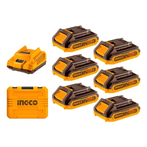 Set X 6 Baterias 2.0ah + Cargador En Valija Ingco Fbcli2061