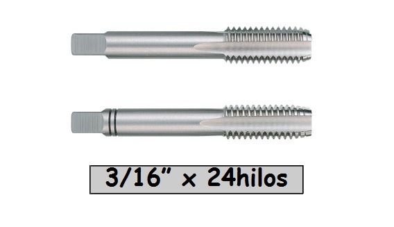 Juego De 2 Piezas De Macho 3/16 Pulgada X 24 Hilos M316p24