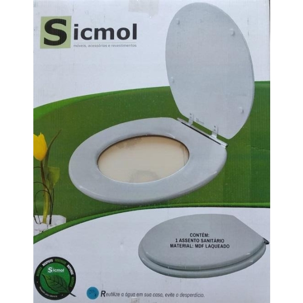 Asiento Tapa De Inodoro Madera Nordico Blanco 358x428mm Pg - Imagen 4