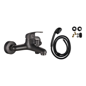 Monocomando Ducha 15cm Cartucho 35mm Negro Mate P G