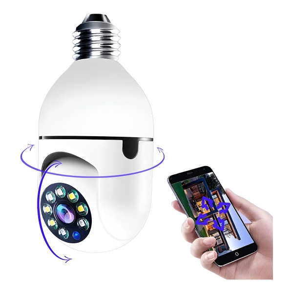 Camara Seguridad Lampara Espia Wifi 5g Panorámica 1080 Audio