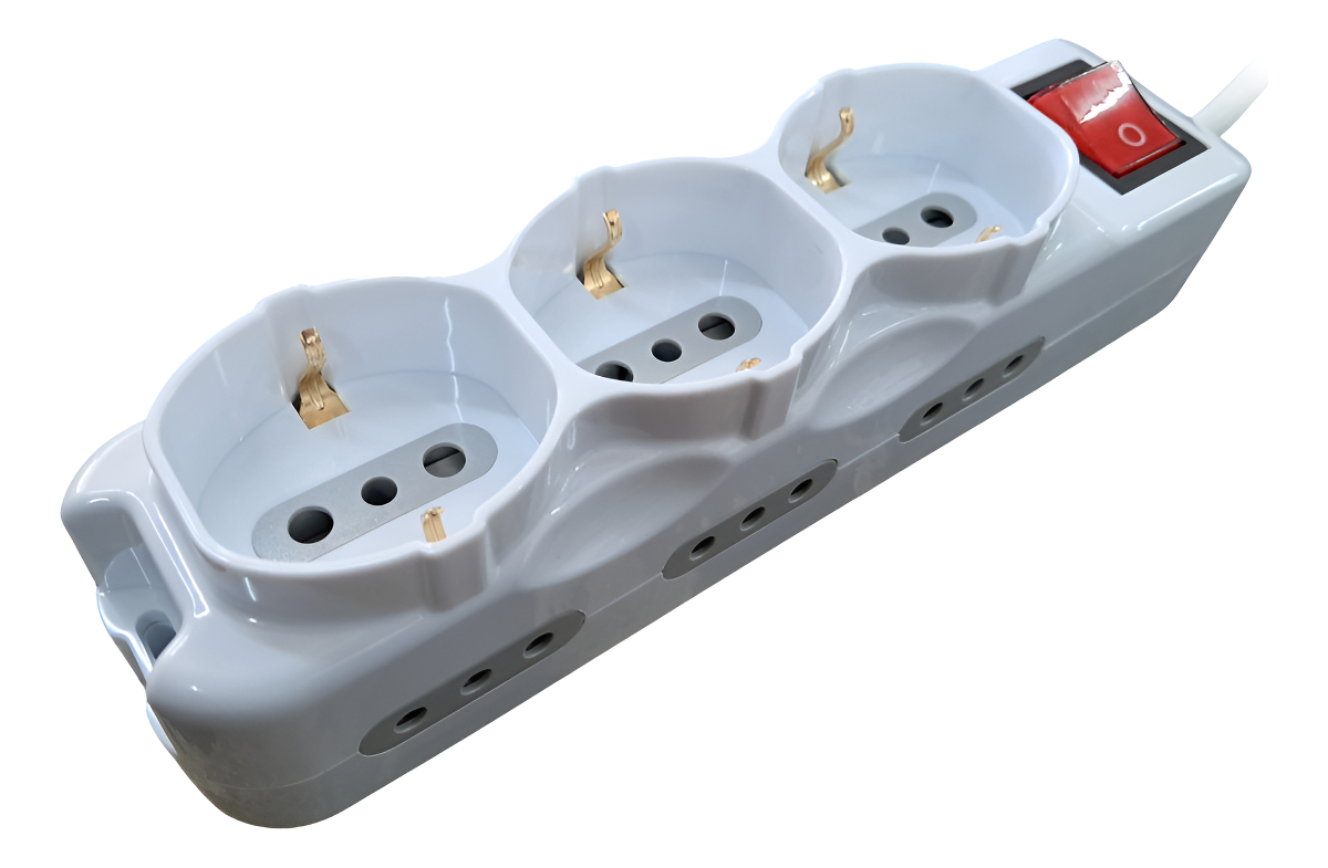 Alargue 3x1mm 3 Schuko + 6 Modulares 3mts Naf