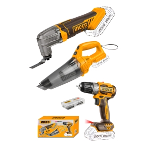 Combo Atornillador 10mm 52nm 20v + Multifuncion + Aspiradora