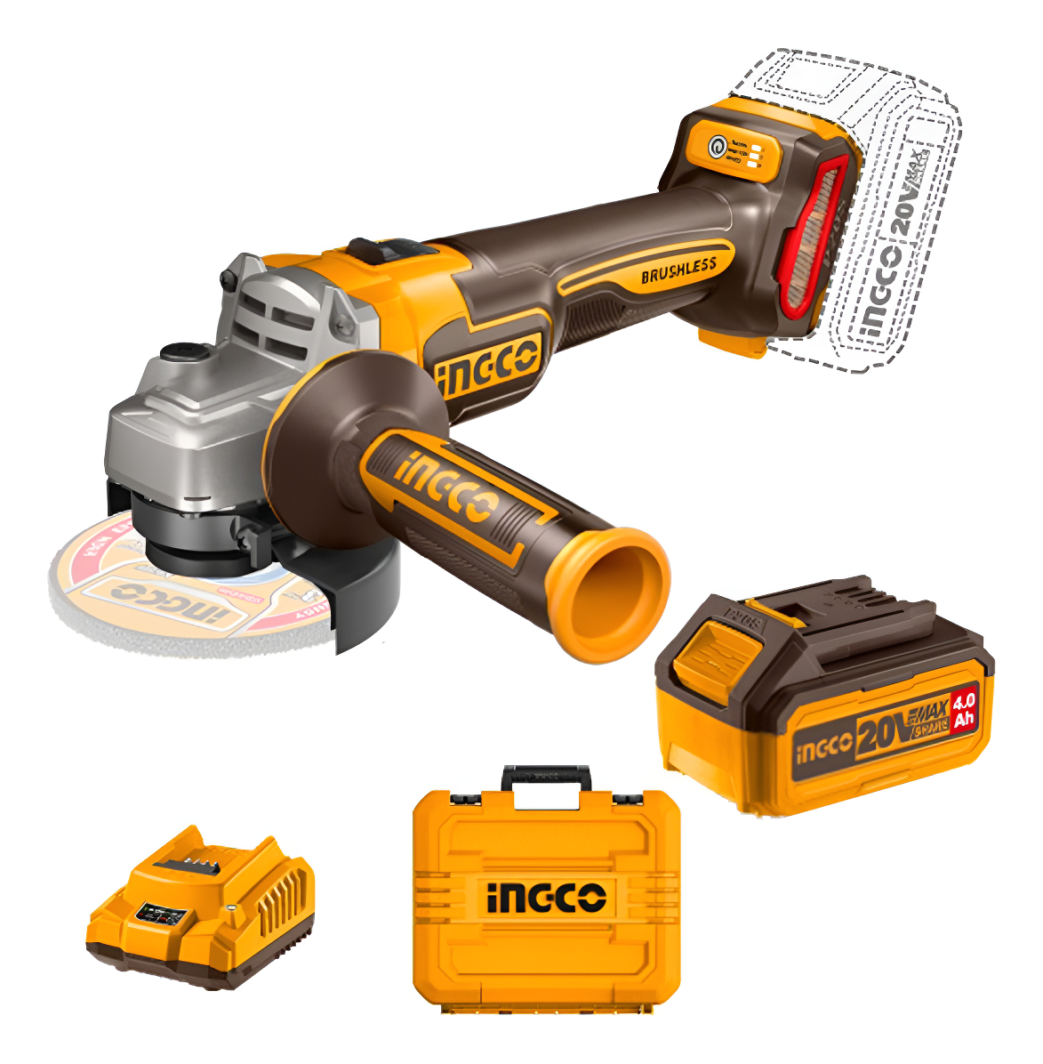 Set Amoladora 20v Bl Valija Ingco Cagli211541 P G