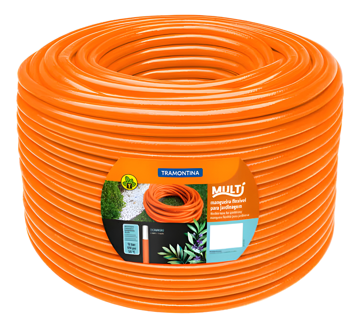 Manguera Flex Para Jardín 50m 1/2'' Naranja Tramontina P G