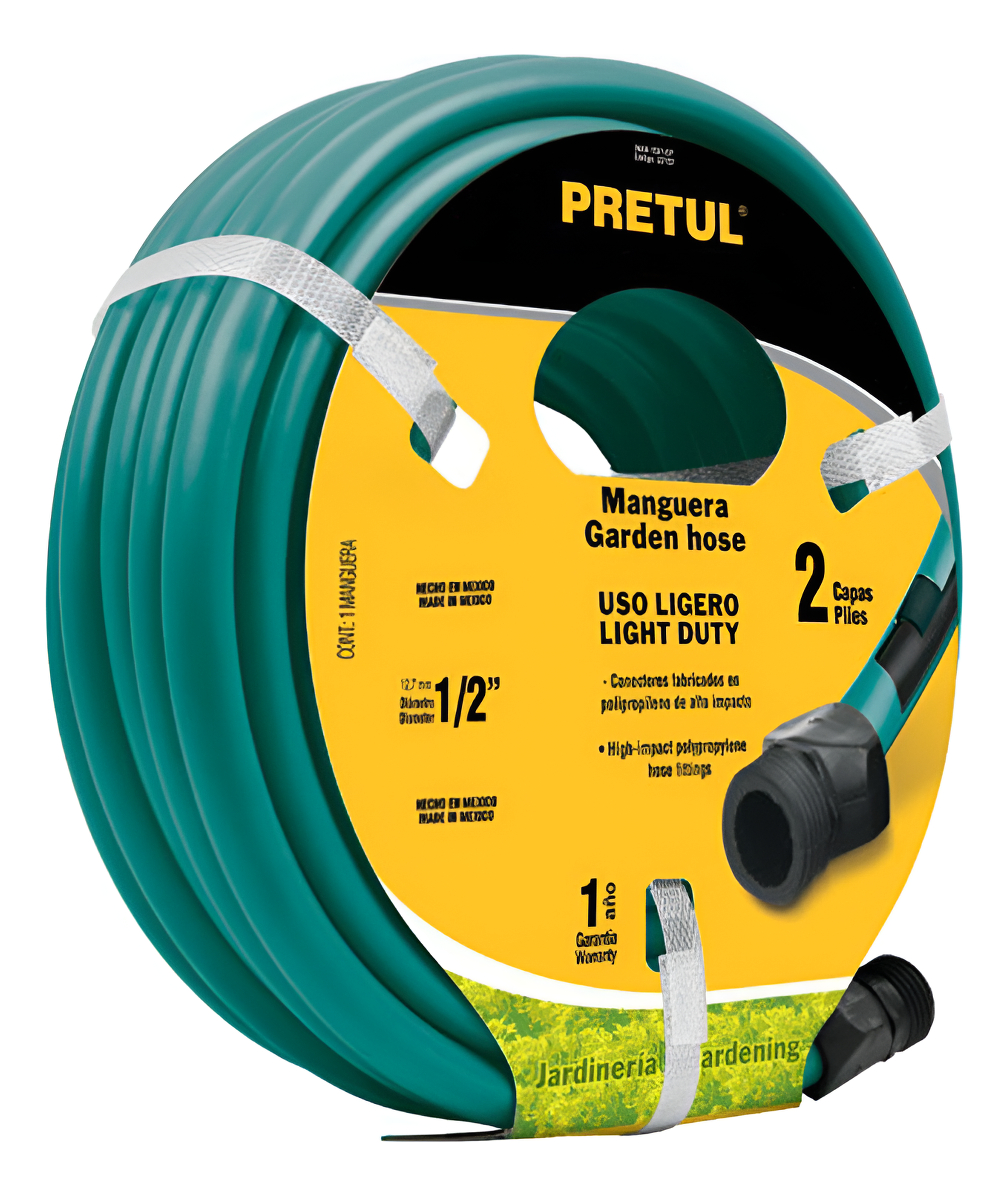 Manguera Jardin Riego 10mt 1/2 Pretul 2 Capas Con Acoples - Imagen 2