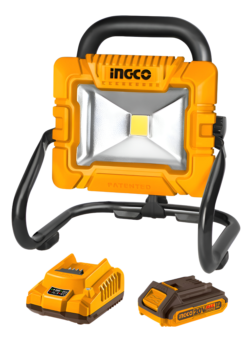 Foco Led A Bateria 20v P20s Ingco Con Bateria Y Cargador