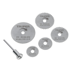 Juego De 5 Mini Discos Sierras Para Mototool Truper P G Color Plateado