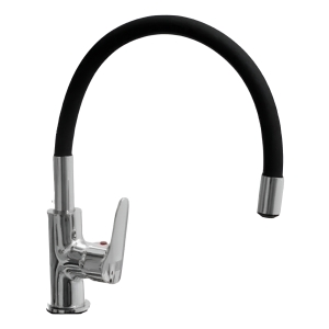 Monocomando Cocina Mesada Pico Flexible Negro Rimontti 51485