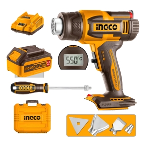 Pistola De Calor 20v Con Bateria Cargador Valija Accesorios