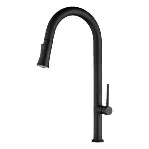 Monocomando Mesada Extensible De Cocina Negro Mate Rimontti