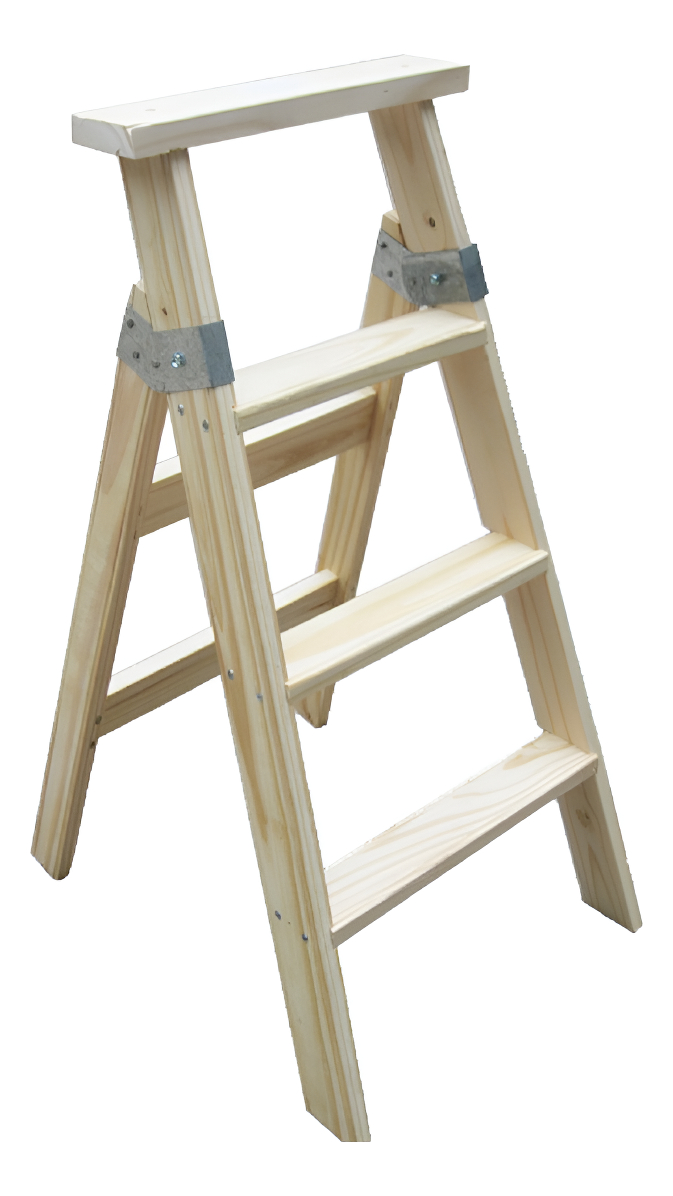 Escalera 5 Escalones De Madera 2 Hojas Simple