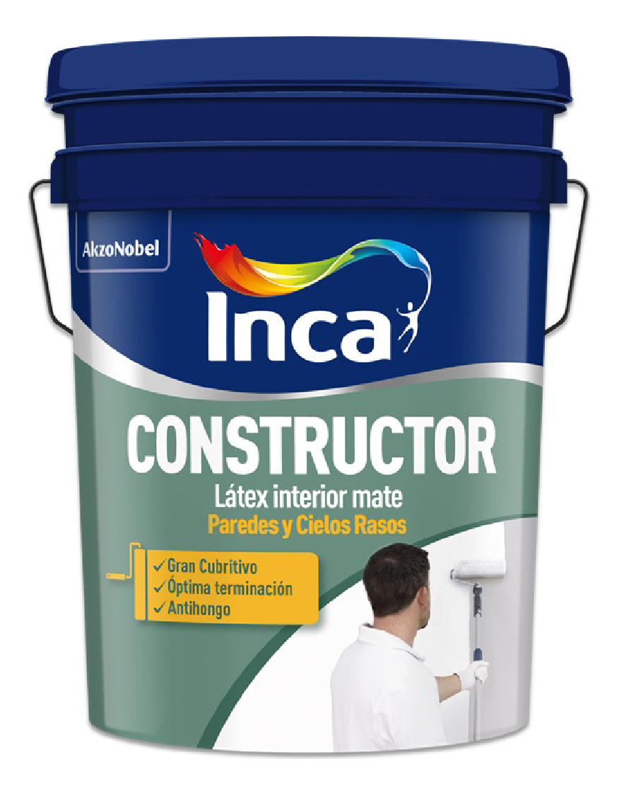 Pintura Para Pared Interior Antihongos Inca Constructor 20kg Blanco Mate