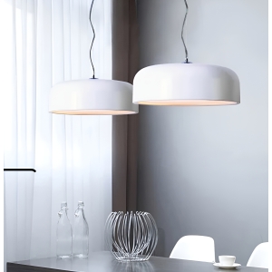 Lámpara Colgante Campana Metal Blanca 3xe27 O600 - Ix9074