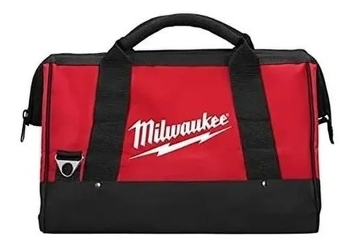Bolso Milwaukee Porta Herramientas Heavy Duty Resist Al Agua Color Negro Y Rojo Negro/rojo