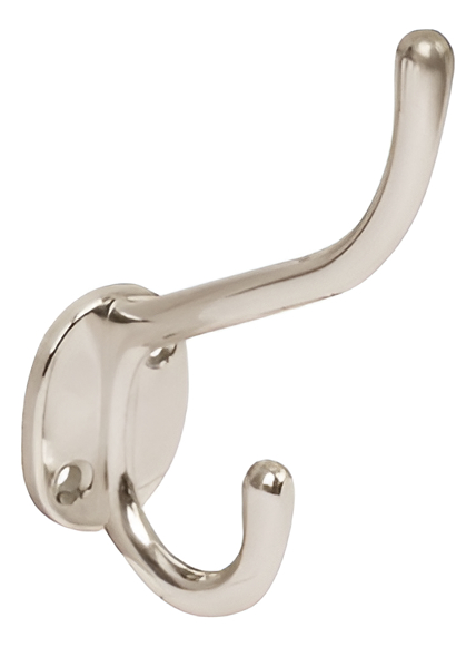 Gancho Percha Doble Zamác Niquel.satín,vert Hermex Pepu-