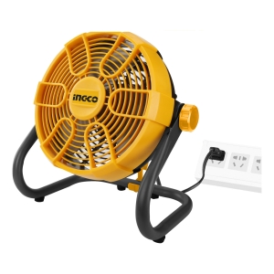 Ventilador Camping Obra A Bateria Ingco Cfali2002 27.94 Cm Amarillo Gris Plástico