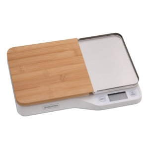 Balanza De Cocina Digital 5 Kg Tramontina Funcion Tara Color Blanco Plateado
