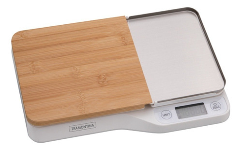 Balanza De Cocina Digital 5 Kg Tramontina Funcion Tara Color Blanco Plateado