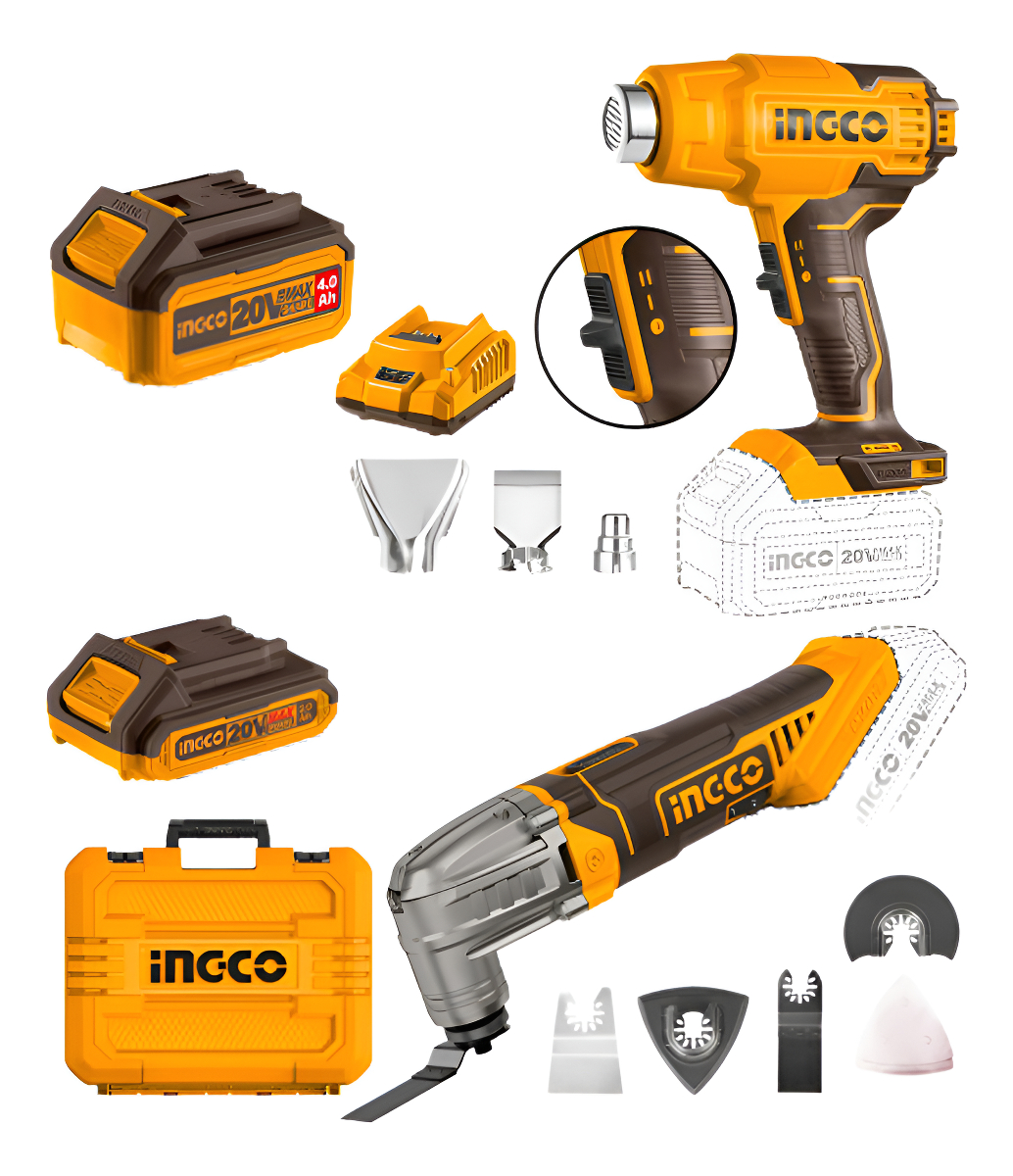 Kit 20v P20s Pistola De Calor + Herramienta Multifuncion
