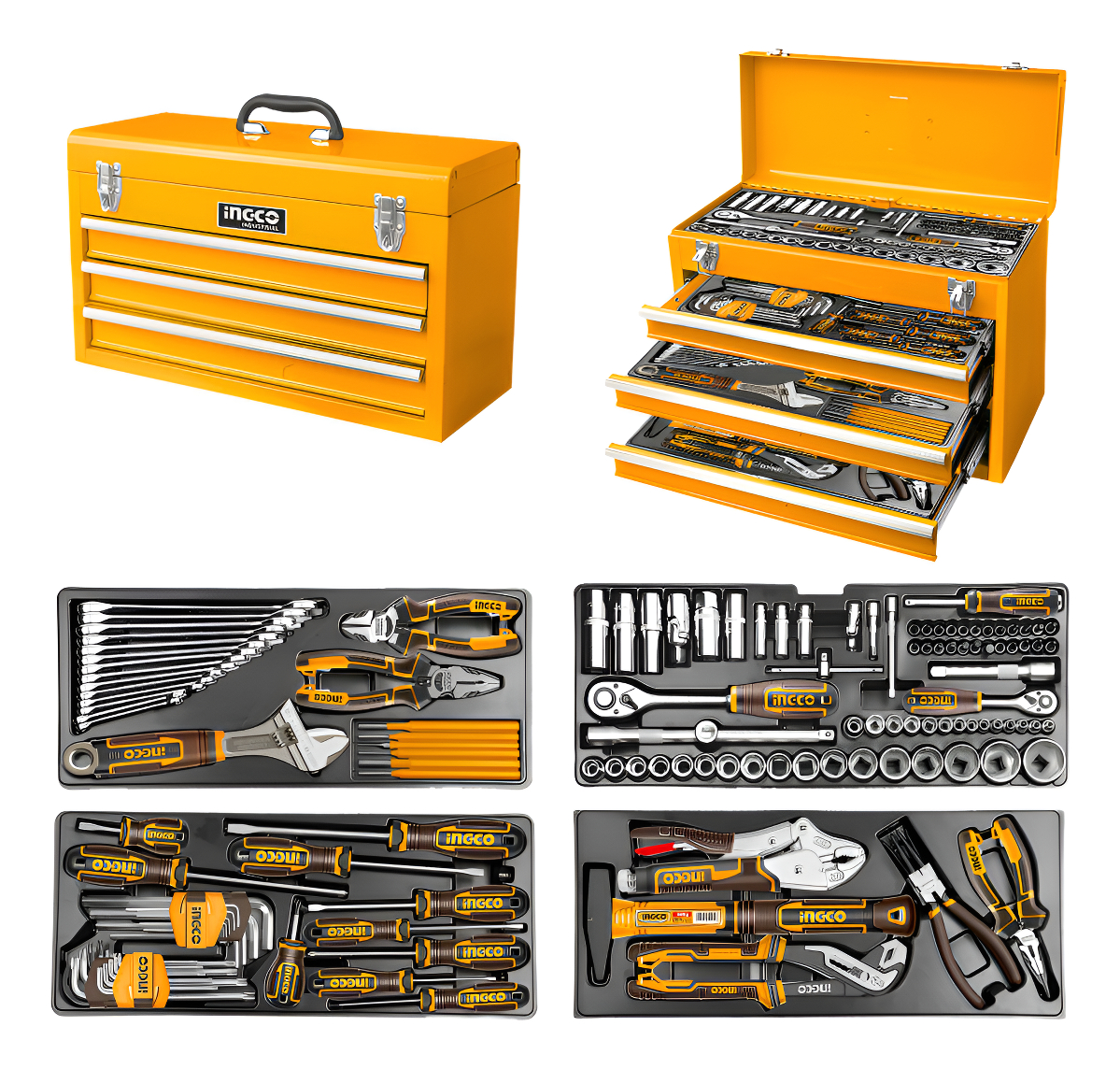 Set De 132 Herramientas En Valija Metalica Htcs221321 Ingco