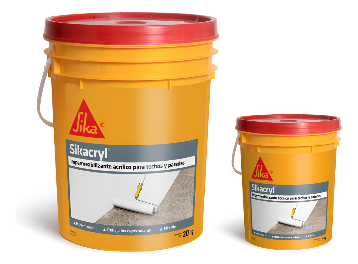 20k + 5k Membrana Impermeabilizante Sika Sikacryl 4 Colores!