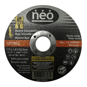 Disco Corte Acero/acero Inox. 4 1/2 (115x1.2x22.2) X 25un