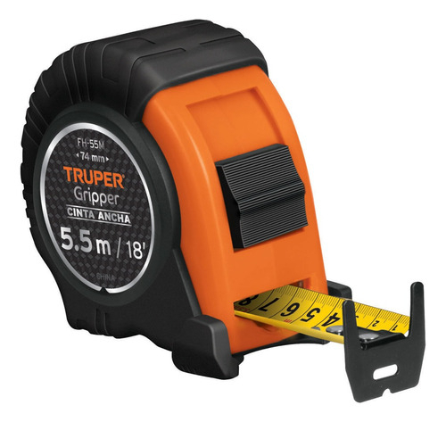 Flexómetro Contra Impacto, 5.5m, Cinta 25mm, Truper 14613