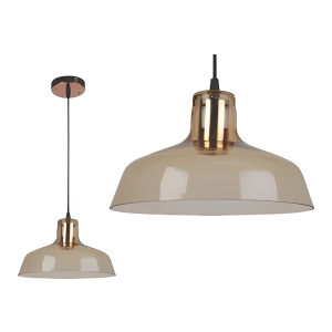 Lámpara Colgante Techo Silverled Vidrio Ámbar Led Modelo 6467ab Bronce