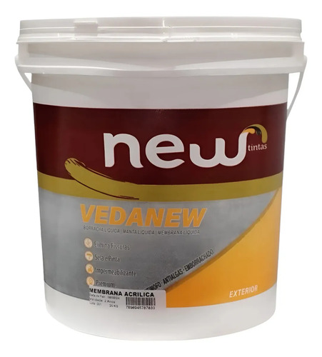 Membrana Caucho New Tintas 20kg Impermeablizante Aislante Blanco Mate