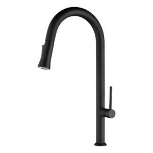 Monocomando Mesada Extensible De Cocina Negro Mate Rimontti