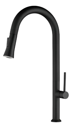 Monocomando Mesada Extensible De Cocina Negro Mate Rimontti