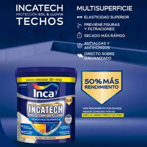 Membrana Líquida Inca Incatech Impermeabilizante 24 Kg Blanco